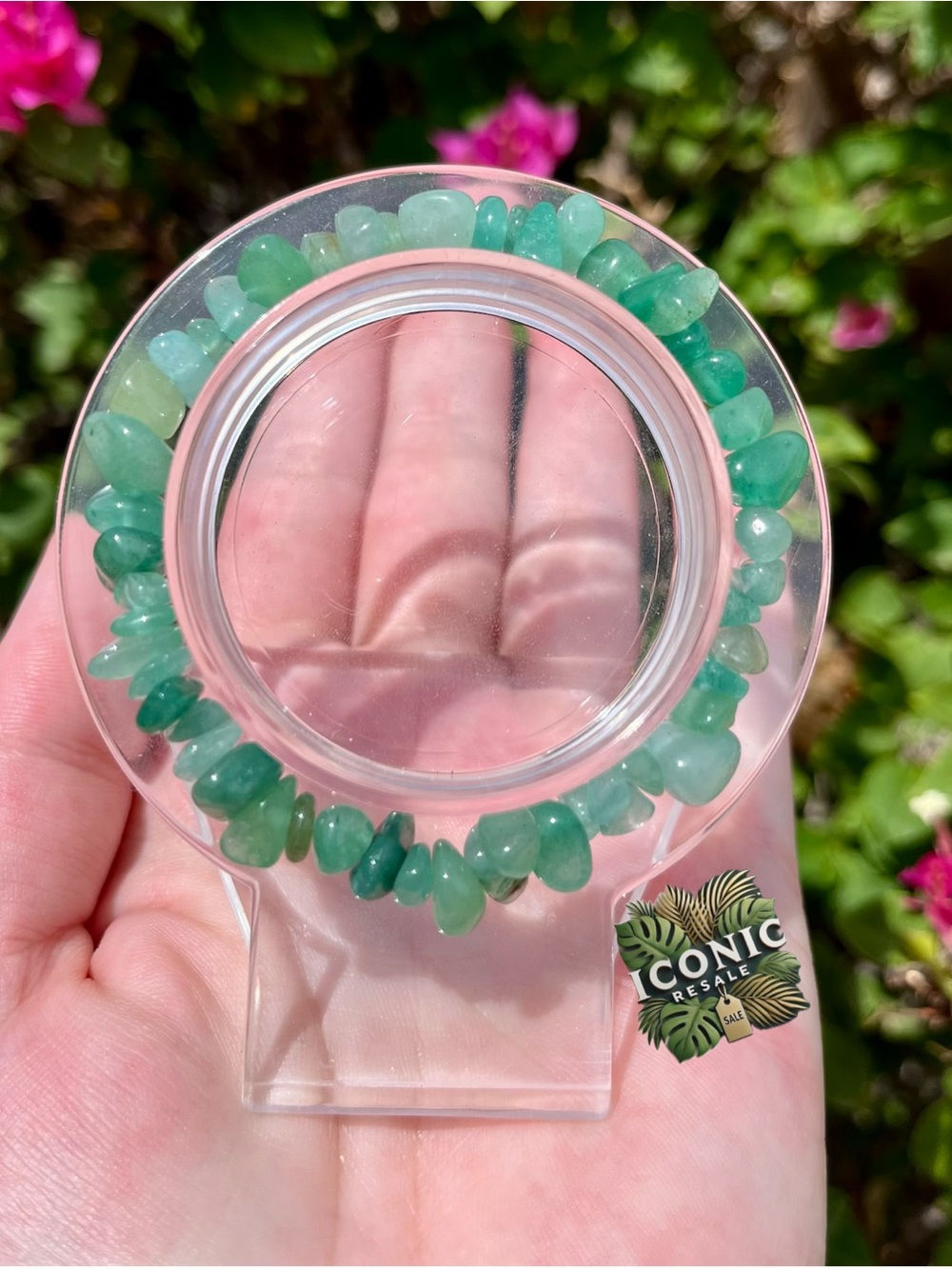 Green Aventurine Chip Stretch Bracelet NWOT